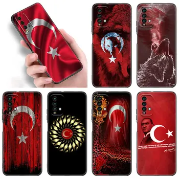 Силиконовый Чехол Для Телефона с Флагом Турции Xiaomi Redmi Note 11 10 9 8 Pro 11T 10T 8T 10S 9S Redmi 10 9 9A 9C 9T 9i Черный Мягкий Чехол  5