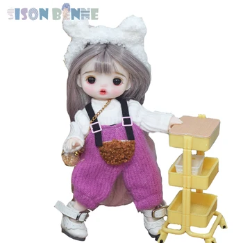 СИСОН БЕННЕ 16 см девочка кукла мини игрушка в подарок для детей Кукольное тело с полным комплектом одежды парики  2