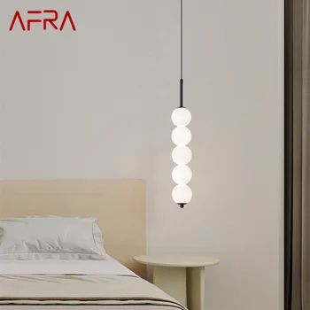 Современный латунный светильник AFRA, Люстра, Светодиод, 3 цвета, Простой Креативный декор, Стеклянная Подвесная лампа для дома, Прикроватная Тумбочка для спальни  5