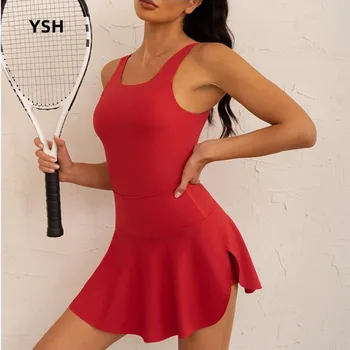 Спортивный комбинезон YUSHUHUA с U-образной спинкой, женский цельный костюм для фитнеса, одежда для тренировок в тренажерном зале, персонализированная модная внутренняя обтягивающая спортивная одежда  5