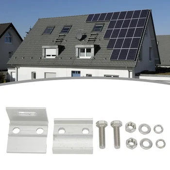 Струбцины для крыши Фотоэлектрический солнечный модуль Наружный Горизонтальный металлический стоячий струбцина Портативная стеллажная система Для обустройства дома Brandnew  0