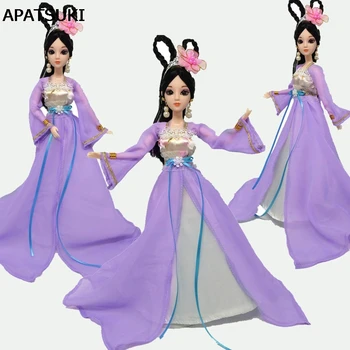 Фиолетовая кукольная одежда Косплей Традиционный китайский костюм Древней Красоты Одежда для куклы Барби Праздничное платье Вечерние платья  5