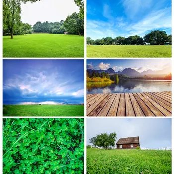 Фон для фотосъемки с природными пейзажами, Зеленая трава, Лесной Цветочный пейзаж, Фоновые фотографии для путешествий, Студийный реквизит 21128 CTCD-04  5