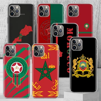 Чехол для телефона с флагом Марокко для iPhone 14 13 Pro 11 15 Ultra 12 XR X XS Max 7 8 6S Plus SE с мягким рисунком Coque Funda  5