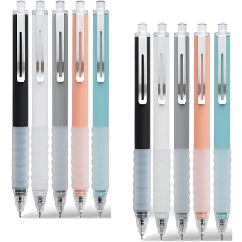 Шариковые ручки со средней точкой 0,5 мм, черная чернильная ручка с супер мягким захватом, гелевая ручка для мужчин и женщин, выдвижные офисные ручки  10