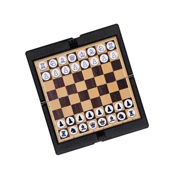 Шахматная доска Складной кошелек Шашки Портативный Тонкий Магнитный шахматный планшет Обучающая международная шахматная игра для дома  4